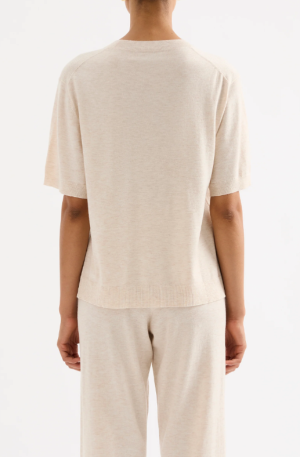 Rae Knit Tee Cream Marle