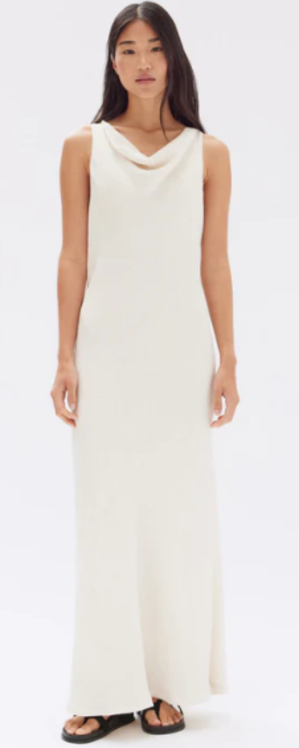 Reign Textured Midi Dress Cream