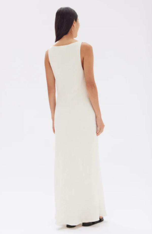 Reign Textured Midi Dress Cream
