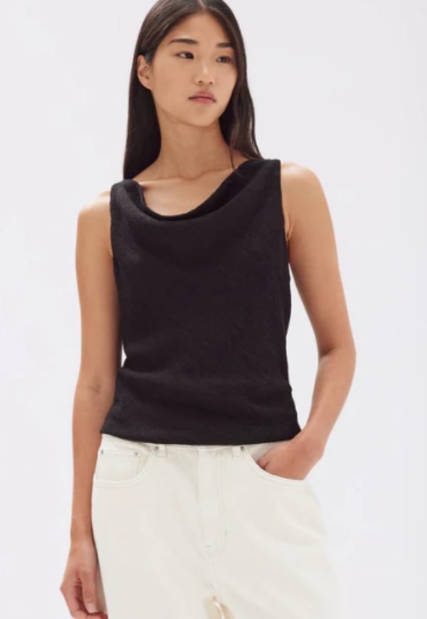 Reign Textured Top Black