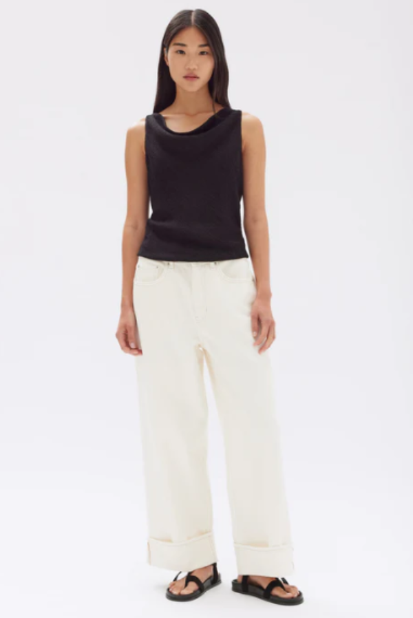 Reign Textured Top Black