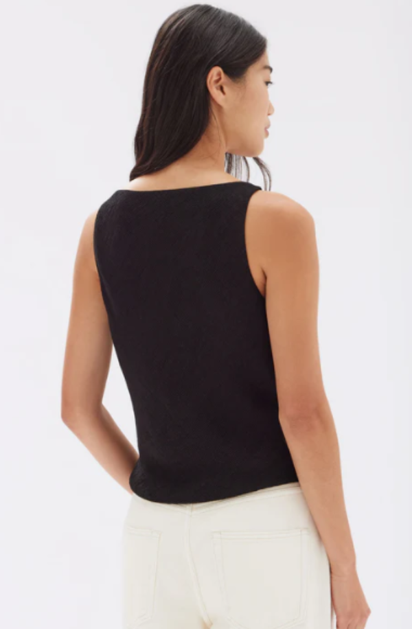 Reign Textured Top Black