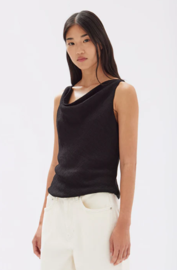 Reign Textured Top Black
