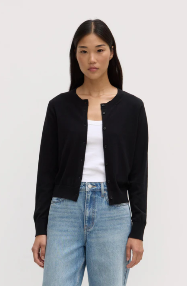 Semra Cotton Cashmere Cardigan Black