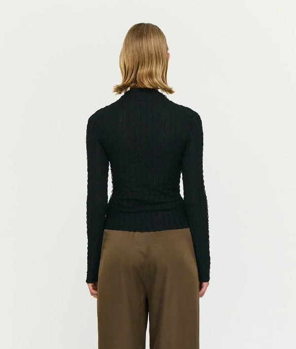 Drew High Neck Top Black