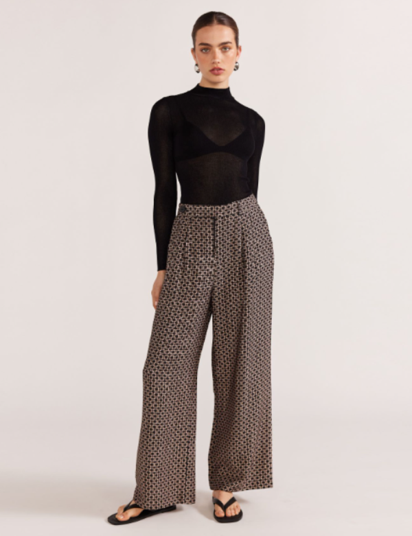 Staple The Label Lexi Wide Leg Pant Geometric