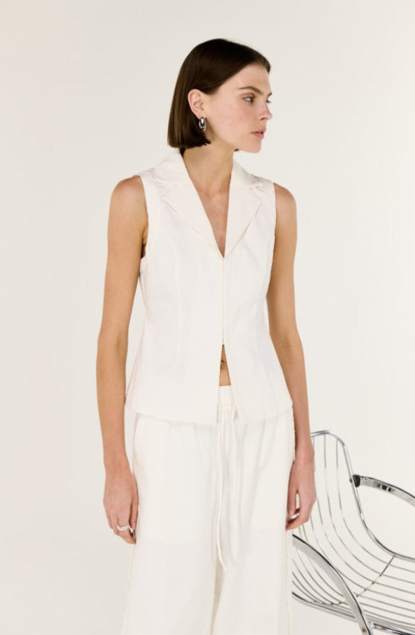 Portia Vest White