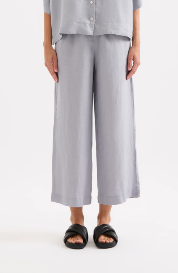 Lounge Linen Crop Pant Storm