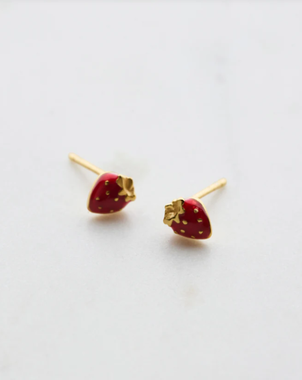 Strawberry Stud Earring Gold