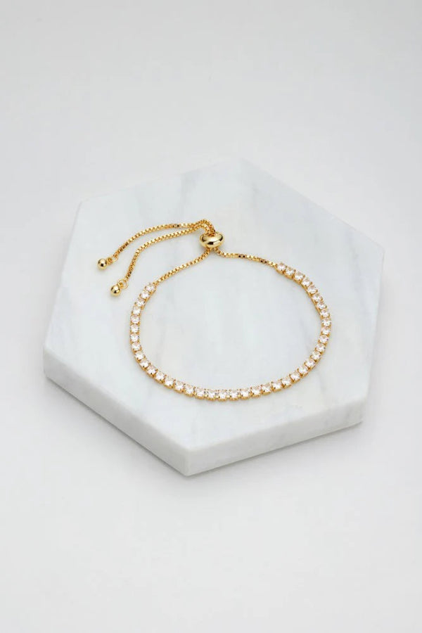 Nikki Tennis Bracelet Gold