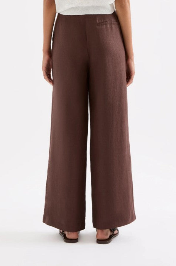 Theo Linen Pant Chocolate