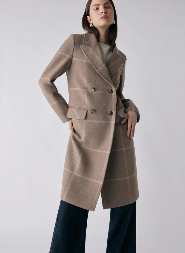 Voyager Coat Toffee Check