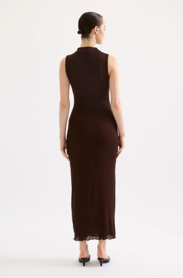 Winston Mesh Maxi Dress Raisin