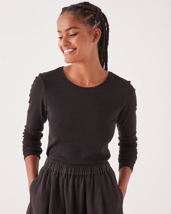 Assembly Label Kai Rib Long Sleeve Tee Black