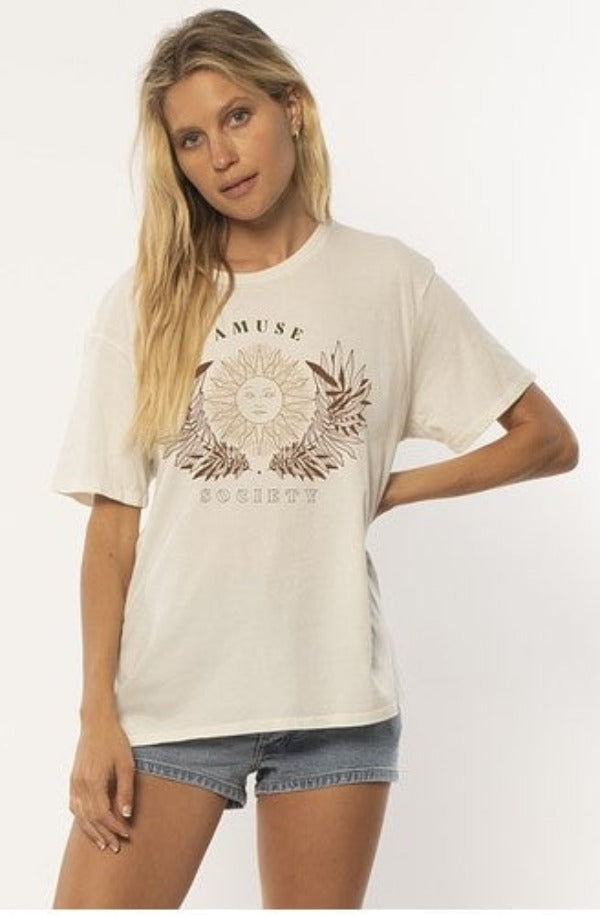 All Sunshine SS Boyfriend Knit Tee Vintage White