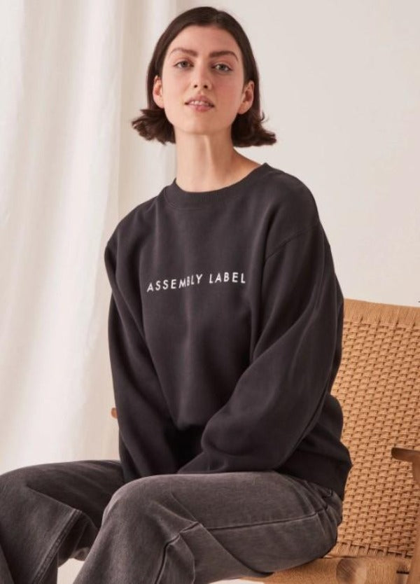 Logo Womens Fleece True Black White