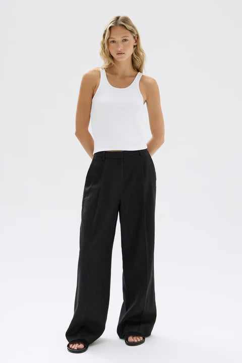 Aria Linen Pant Black