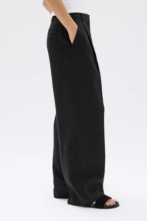 Aria Linen Pant Black