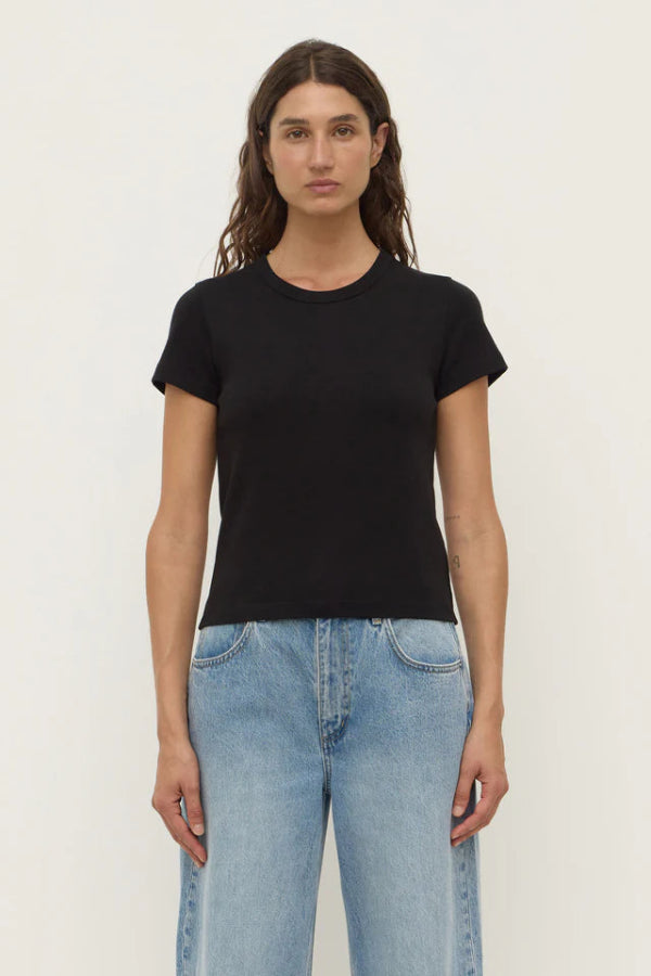 Lyla Cap Sleeve Tee Black