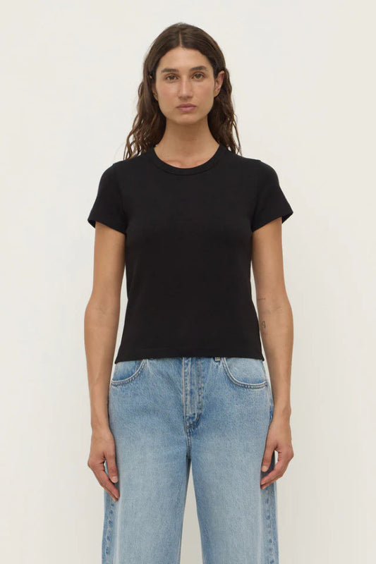 Lyla Cap Sleeve Tee Black