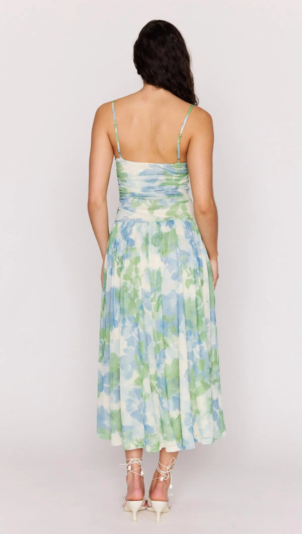 Carrie Mesh Maxi Dress Watercolour Floral