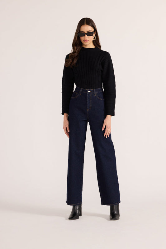 Pipper Rib Knit Jumper Black