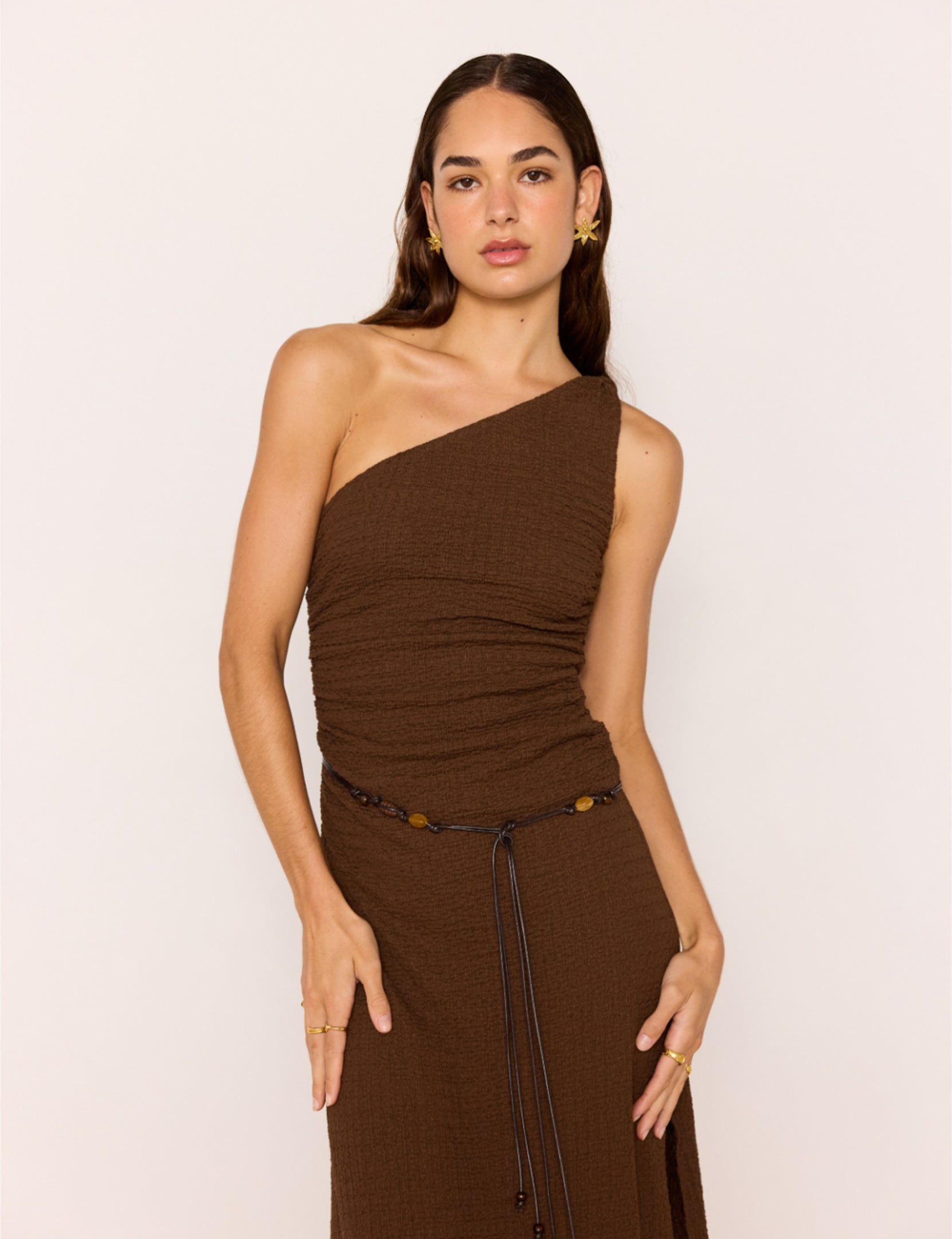 Delphine Midi Dress Chocolate