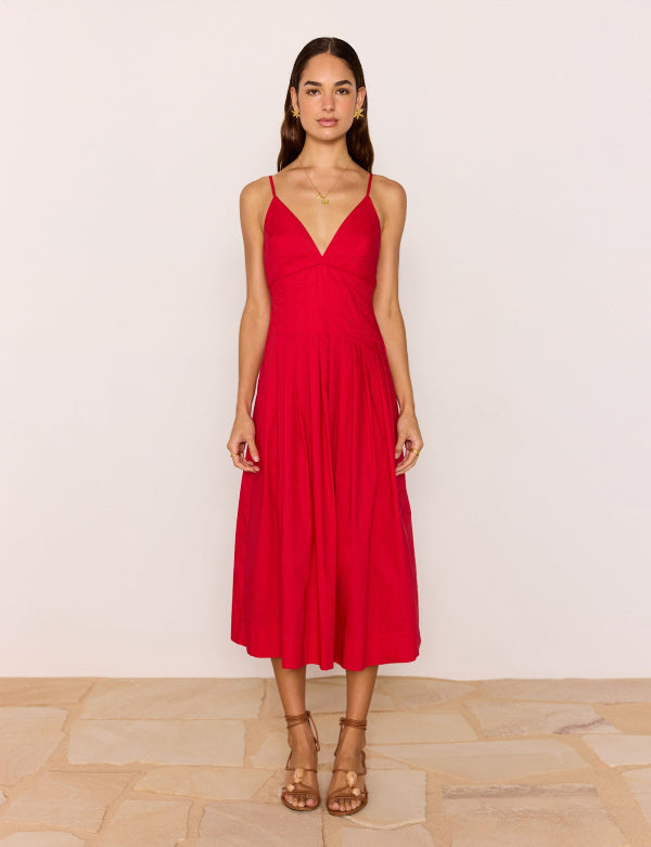 Margot Midi Dress Red