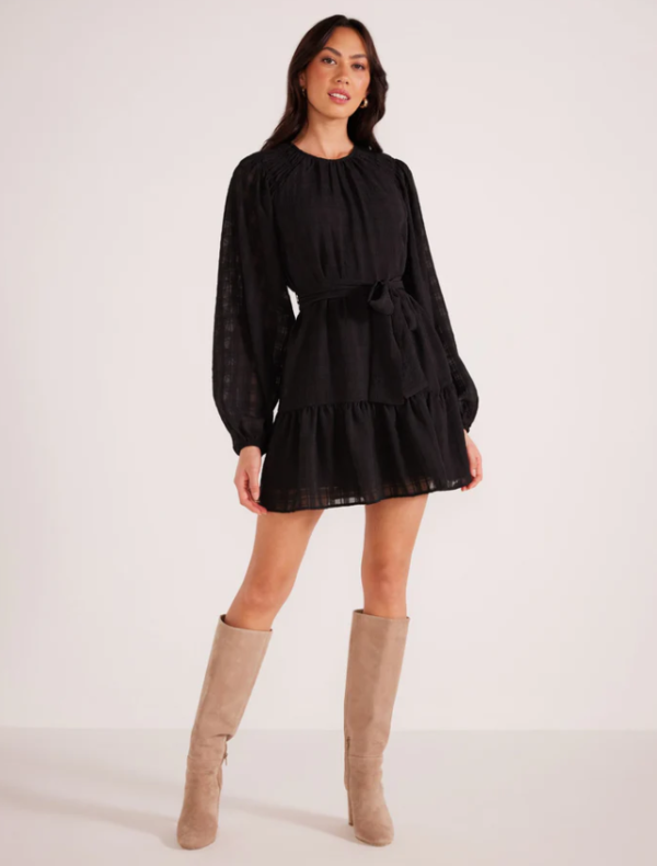 MINKPINK Clarence Chiffon Mini Dress Black