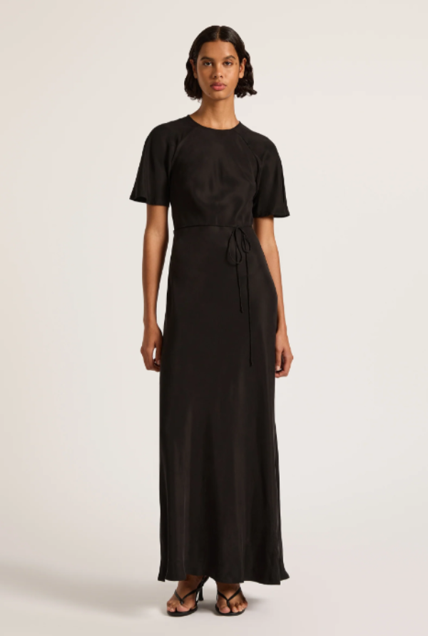 Diaz Cupro Maxi Dress Black