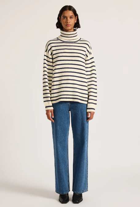 Nude Lucy Kai Turtleneck Navy Stripe