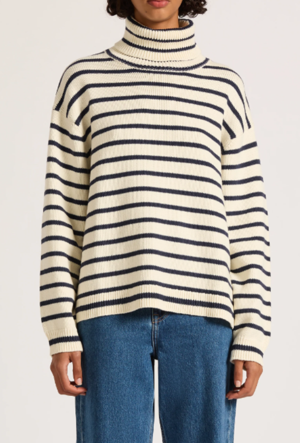 Nude Lucy Kai Turtleneck Navy Stripe