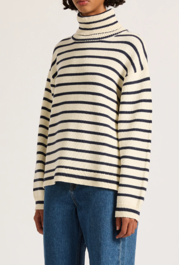 Kai Turtleneck Navy Stripe