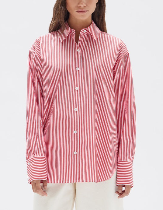 Assembly Label Signature Stripe Poplin Shirt Redwood/White