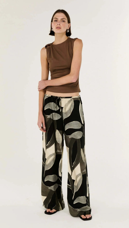 Leona Relaxed Pant Dark Stone