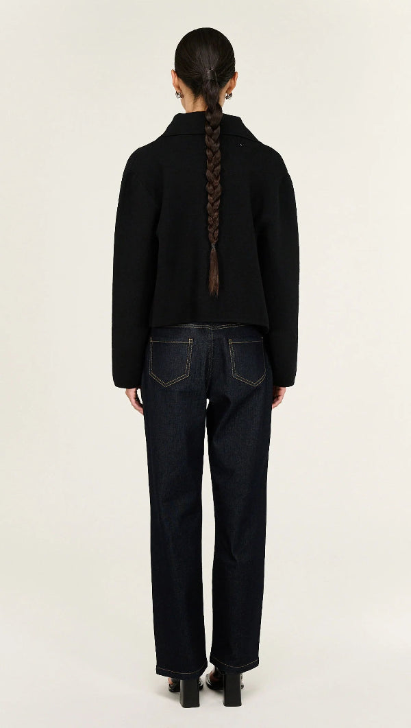 Aura Knit Barn Jacket Black