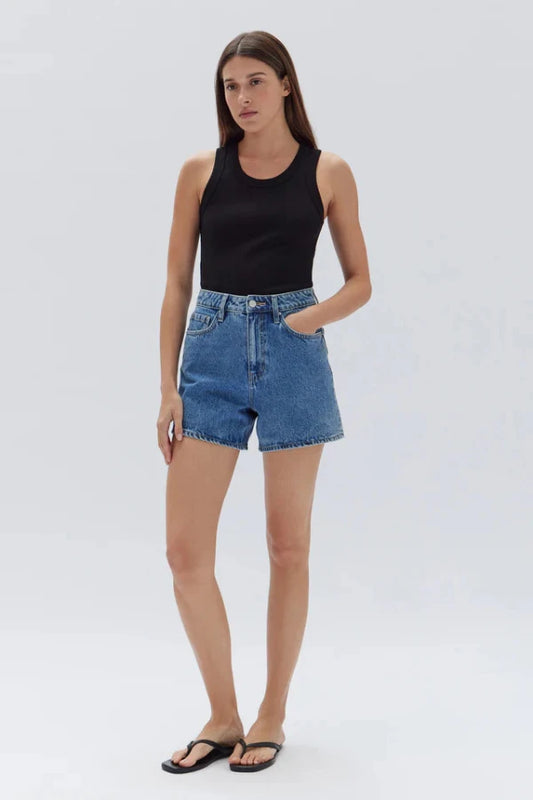 Vintage Denim Short Dark Stone