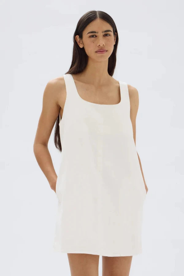 Zoey Twill Mini Dress Cream