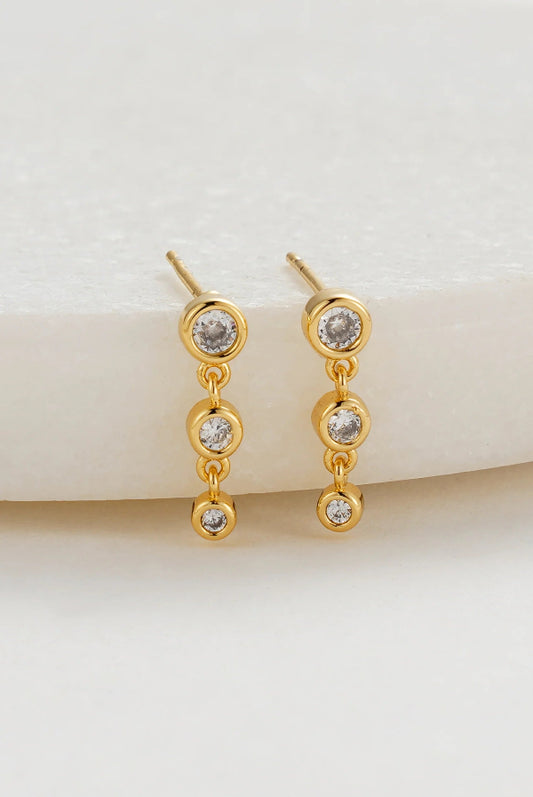 Abby Earring Clear Gold