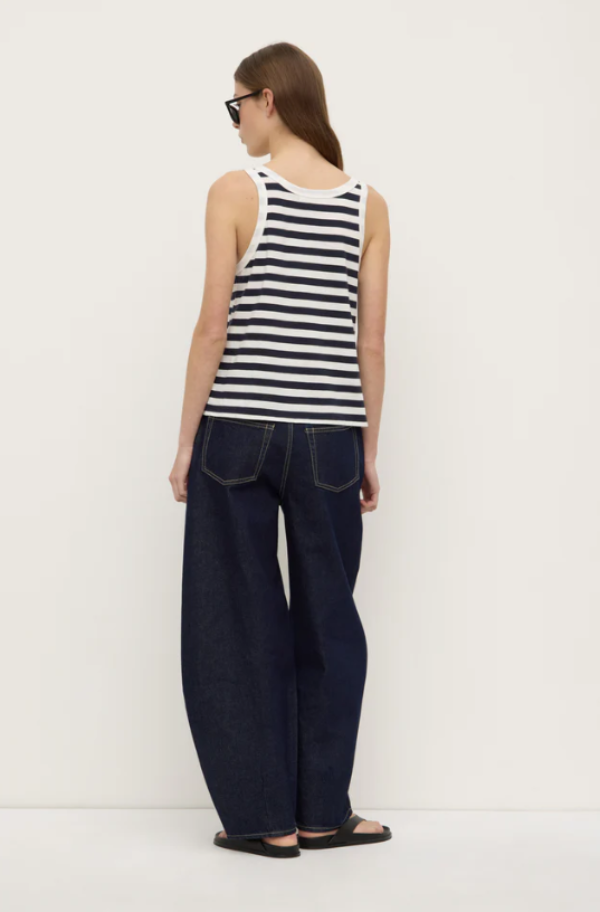 Adria Stripe Jersey Tank Antique White/Navy Stripe