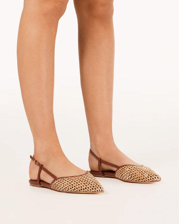 Alison Dark Tan Natural Raffia