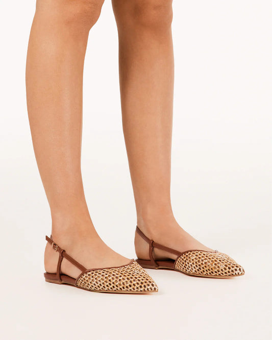 Alison Dark Tan Natural Raffia