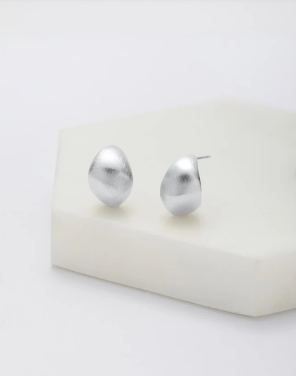 Ally Brushed Earring Silver 