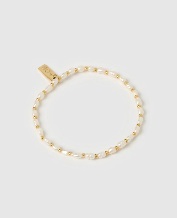 Amber Pearl and Gold Bracelet 