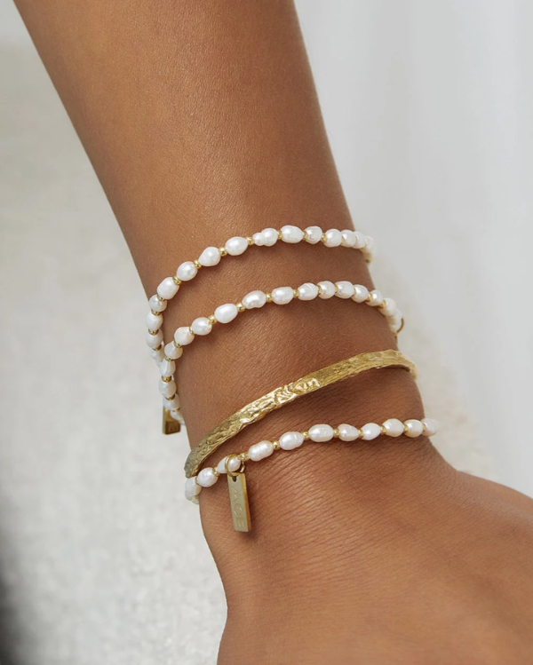 Amber Pearl and Gold Bracelet 