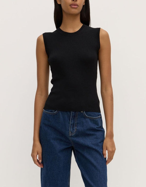 Amira Knit Tank Black