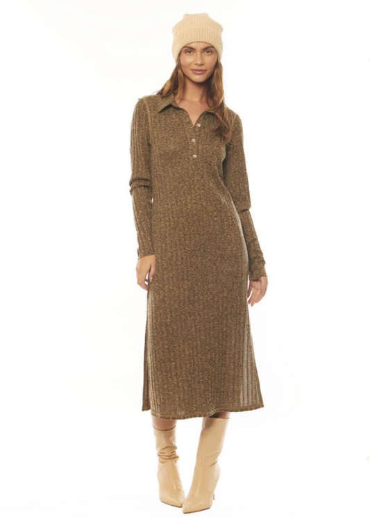 Amuse Society Tammy LS Knit Dress Cafe Cream