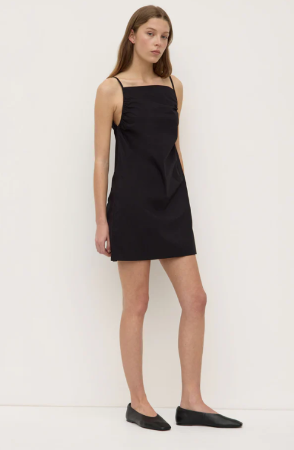 Annie Poplin Mini Dress Black