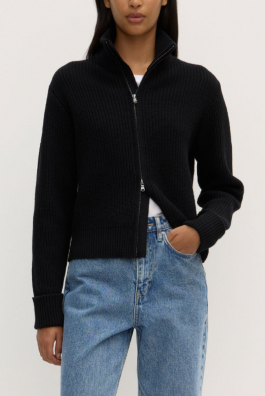 Annisha Zip Knit Black