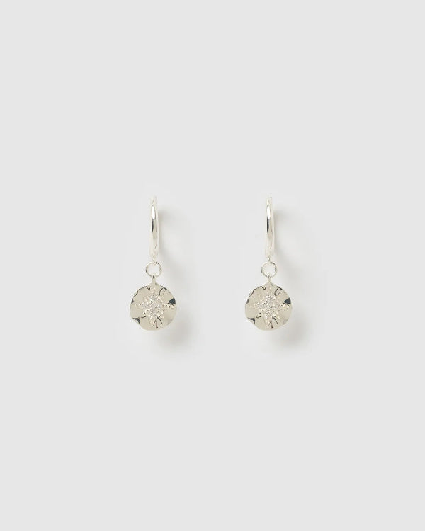 Estrella Silver & Zircon Hoop Huggies